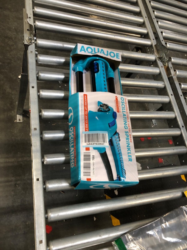 Photo 1 of Aqua Joe AJ-OMS20-BRS Indestructible Metal Base Oscillating Sprinkler | Customizable Coverage | 4973 sq ft Max Coverage
