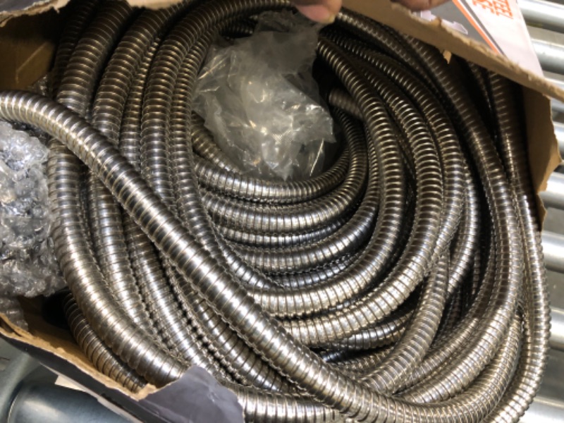 Photo 3 of 100 FT Garden Hose Expandable - 304 Stainless Steel Water Hose 100 FT - Heavy Duty Flexible Kink Free Hose, no Bite