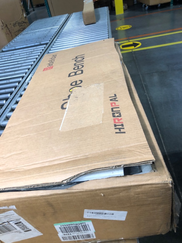 Photo 1 of WellFurGeer Shoe Bench with Cushion, Shoe Shelf with 2 Drawers, Shoe Storage Bench Entryway with Storage, Shoe Rack Bench for Entryway, Hallway, White + Gray