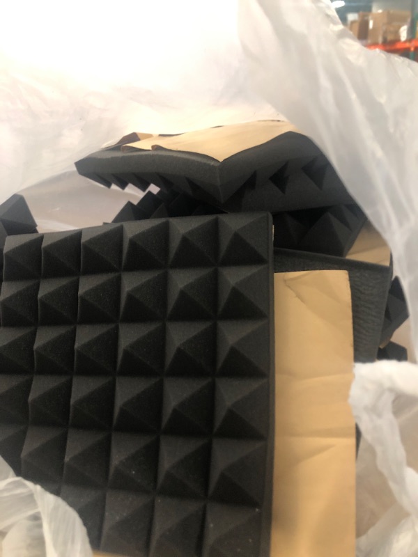 Photo 1 of Acoustic Foam Panels - Pyramid Recording Studio Wedge Tiles - 2" X 12" X 12" Isolation Treatment for Walls and Ceiling (12 Pack