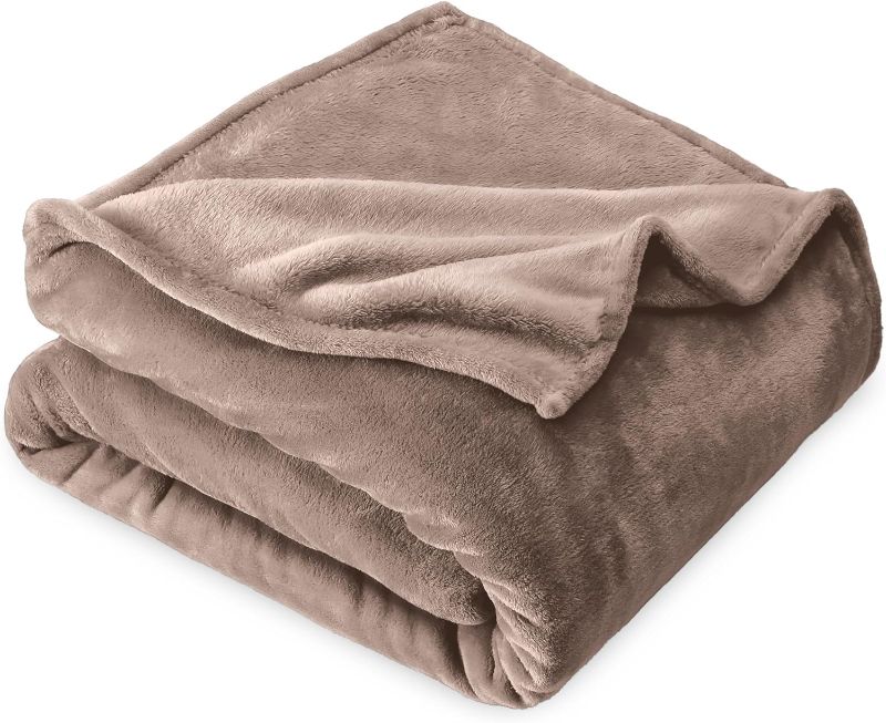 Photo 1 of Bare Home Fleece Blanket - Full/Queen Blanket - Taupe - Lightweight Blanket for Bed, Sofa, Couch, Camping, and Travel - Microplush - Ultra Soft Warm Blanket (Full/Queen, Taupe)