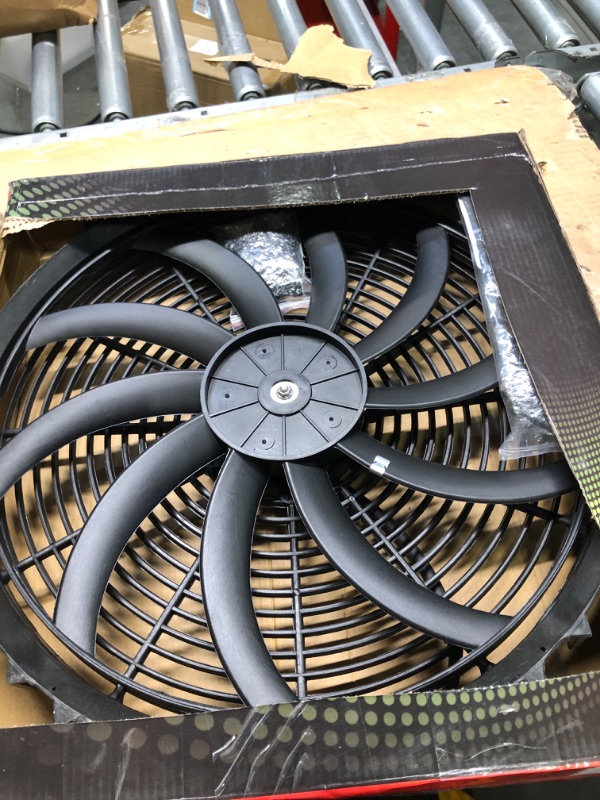Photo 1 of 16" inch Universal Slim Fan Push Pull Electric Radiator Cooling 12V Mount Kit Black 16 Inch