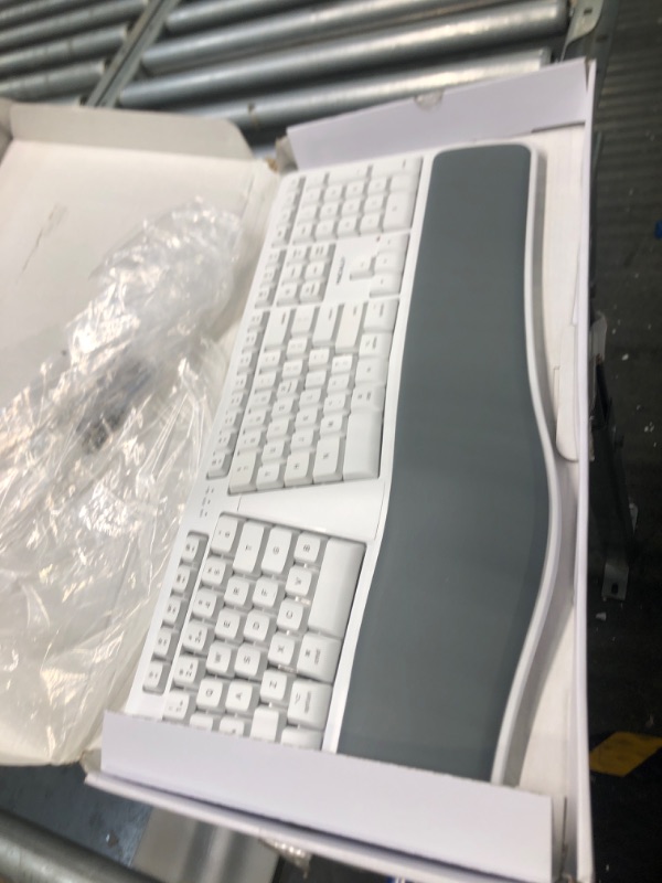 Photo 1 of Macally Ergonomic Mac Wired Keyboard with Wrist Rest - Natural and Comfortable Ergonomic Keyboard Mac, Compatible Apple Keyboard with Numeric Keypad - Ergo Split Keyboard for Mac MacBook Pro/Air iMac