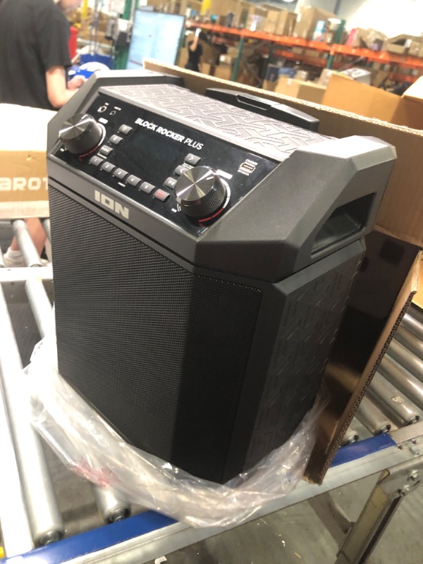 Photo 1 of ION Audio Block Rocker Plus - Portable Bluetooth Speaker 100W W/Battery, Karaoke Microphone, AM FM Radio, Wheels & Telescopic Handle and USB Charging, Black