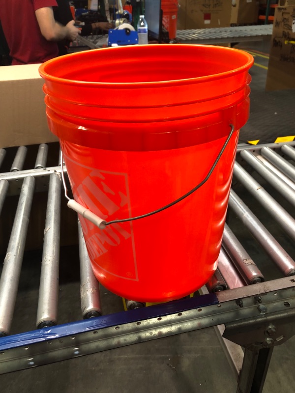 Photo 2 of 5 Gallon Orange Plastic Bucket Only - Durable 90 Mil All Purpose Pail - Food Grade Buckets NO LIDS Included - Contains No BPA Plastic - Recyclable - 1 Pack Buckets ONLY Orange 1