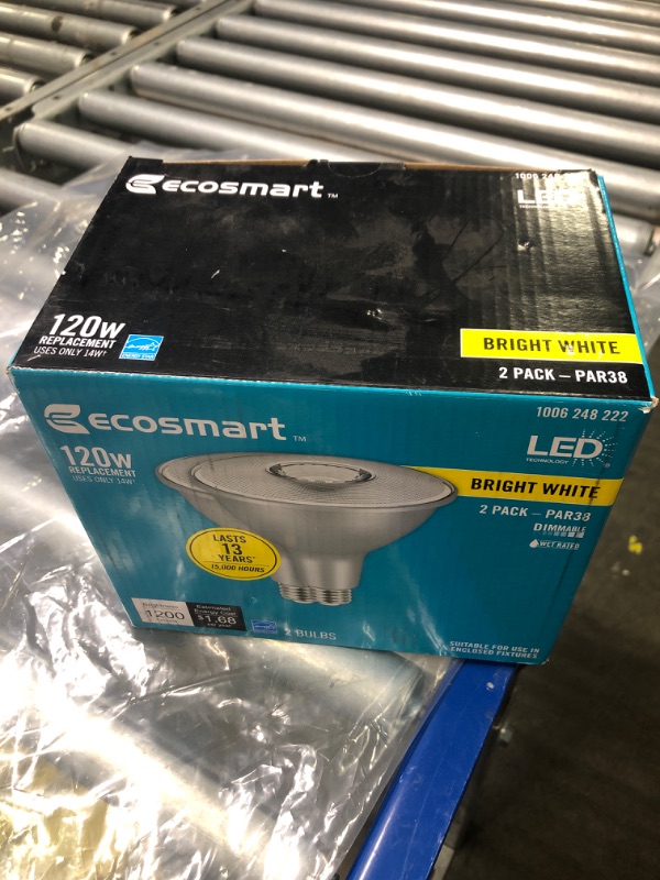 Photo 2 of 120-Watt Equivalent PAR38 Dimmable ENERGY STAR Flood LED Light Bulb Bright White (2-Pack)