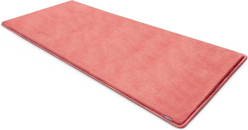 Photo 1 of  Luxurious Memory Foam Bath Mat, Absorbent Bathroom Mat with Skid-Resistant Base, Machine-Washable Bath Mats for Bathroom, Kitchens & More, Quick Dry Mat 24 x 58 inches, Rose