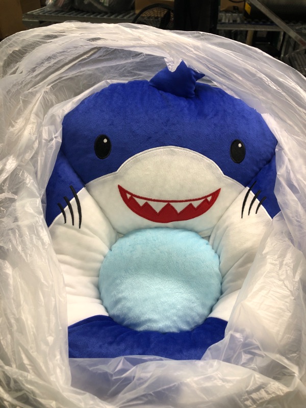 Photo 3 of Heritage Kids Shark Round Figural Kids Bean Bag Chair , Blue