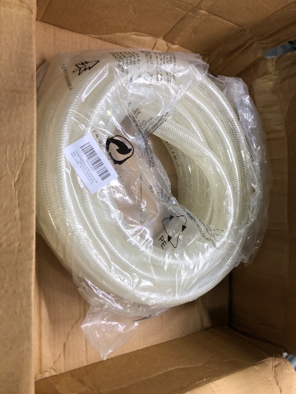 Photo 1 of 1" ID x 25 Ft High Pressure Braided Clear PVC Vinyl Tubing Flexible Vinyl Tube