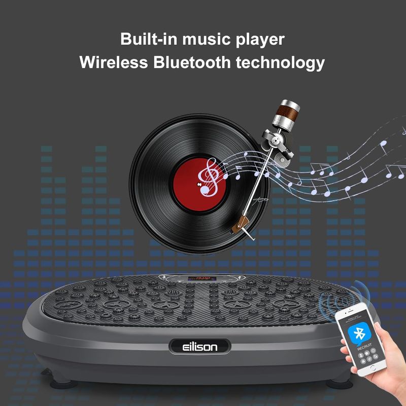 Photo 1 of EILISON FitMax 3D XL Vibration Plate Exercise Machine - Whole Body Workout Vibration Fitness Platform w/Loop Bands - Home Workout for Lymphatic Drainage Machine for Weight Loss, Shaping, Wellness, Recovery