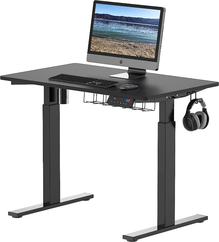 Photo 1 of SHW Memory Preset Electric Height Adjustable Standing Desk, 40 x 24 Inches, Black