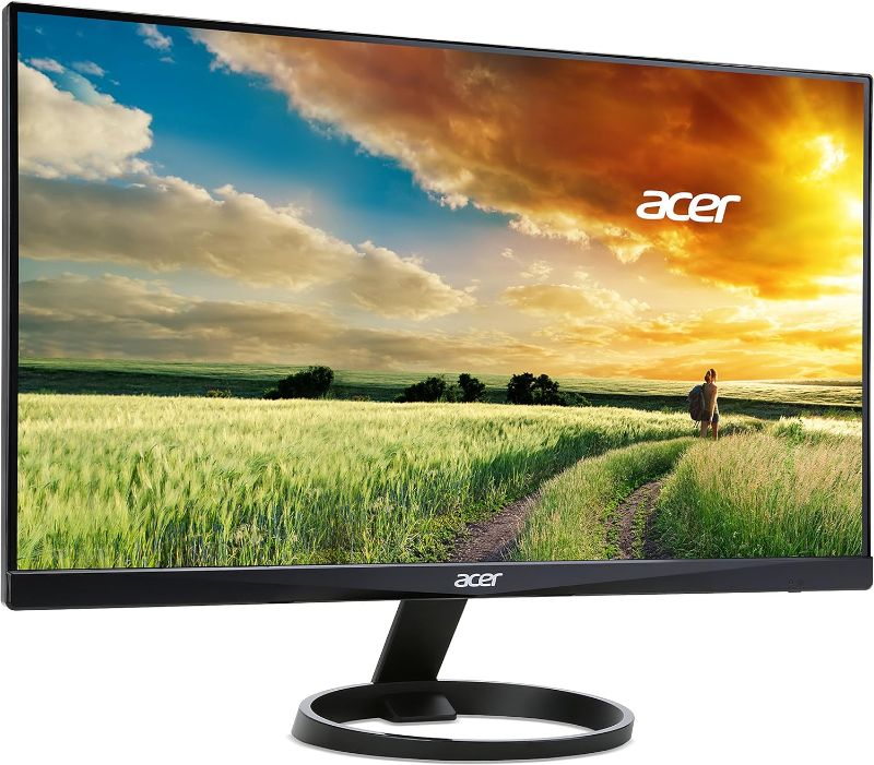 Photo 1 of Acer 23.8” Full HD 1920 x 1080 IPS Zero Frame Home Office Computer Monitor - 178° Wide View Angle - 16.7M - NTSC 72% Color Gamut - Low Blue Light - Tilt Compatible - VGA HDMI DVI R240HY bidx