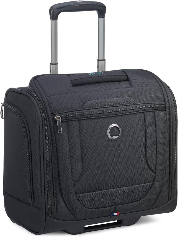 Photo 1 of DELSEY Paris Helium DLX Softside Luggage Under-Seater with 2 Wheels, Black, Carry on 16 Inch