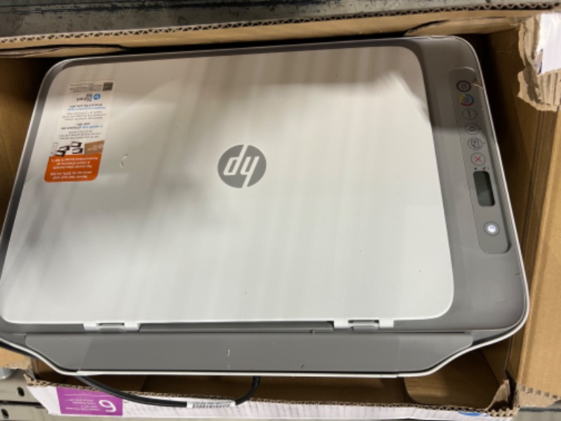 Photo 4 of HP DeskJet 2755e Wireless Color All-in-One Printer with bonus 6 months Instant Ink (26K67A), white