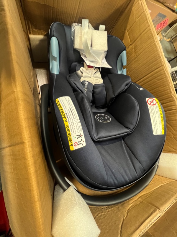 Photo 3 of Cybex Aton G Infant Car Seat with Linear Side-Impact Protection, 11-Position Adjustable Headrest, in-Shell Ventilation, Easy-in Buckle and Secure Safelock Base, Ocean Blue Car Seat Ocean Blue