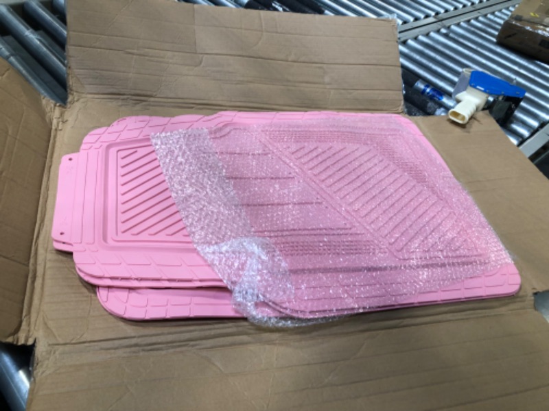 Photo 3 of CAR PASS Heavy Duty Rubber Floor Mats Pink 4-Piece Car Mat Set - Universal Waterproof for SUV Truck, Durable All-Weather Mats?Car Women,Girly(All Pink)