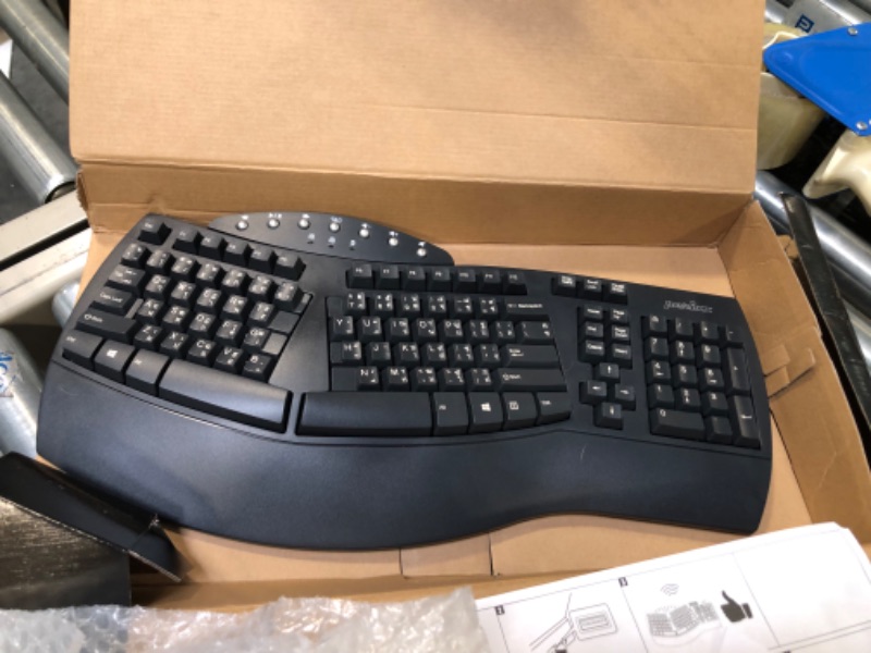 Photo 3 of Perixx PERIBOARD-612B TH Wireless Ergonomic Split Keyboard with Dual Mode 2.4G and Bluetooth Feature - Compatible with Windows 11 and Mac OS X System - Black - Thai Layout