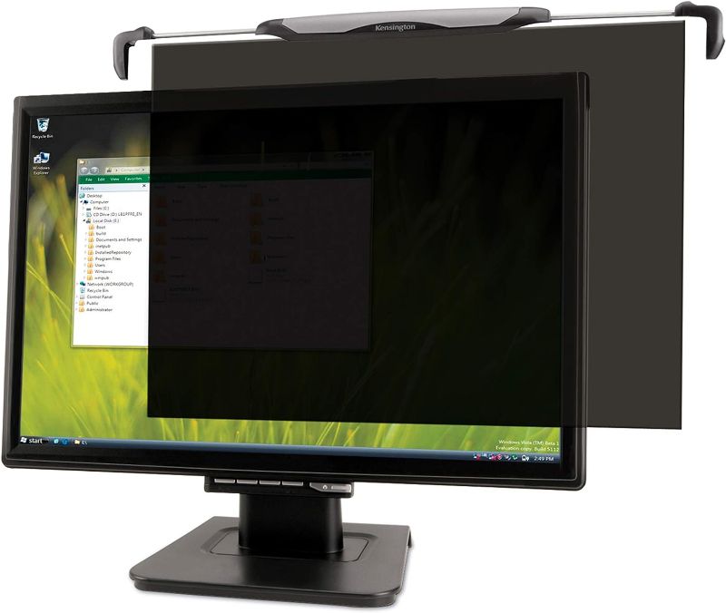 Photo 1 of Kensington FS240 Snap2 Privacy Screen for 22-Inch to 24-Inch Widescreen 16:10 and 16:9 Monitors (K55315WW),Black