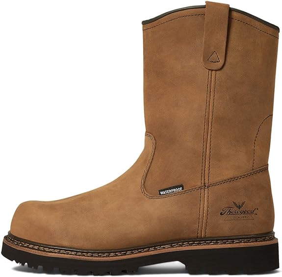 Photo 1 of Thorogood V-Series 11” Waterproof Pull On Wellington Boots for Men - Premium Leather with Composite Safety Toe, Comfort Insole, and Chevron Traction Outsole; ASTM Rated