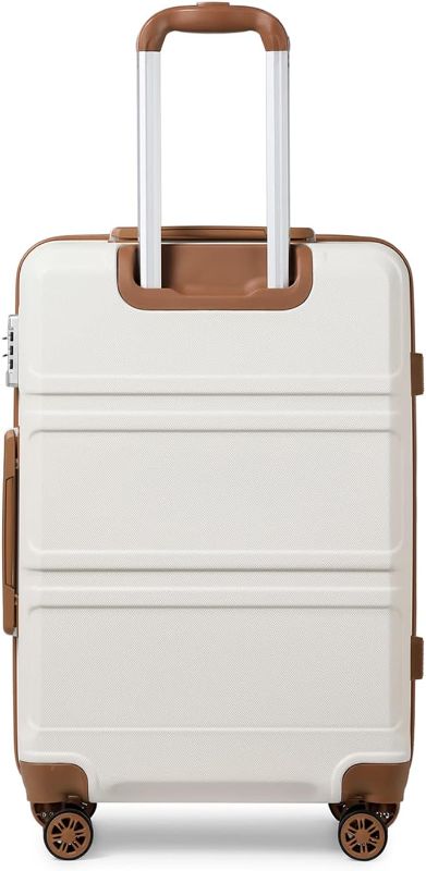 Photo 1 of Kono 20'' Carry on Luggage Lightweight with Spinner Wheel TSA Lock Hardside Luggage Airline Approved Carry on Suitcase Cream White