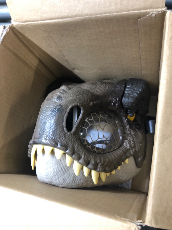 Photo 2 of ?Jurassic World Dominion Dinosaur Mask Tyrannosaurus Rex Chomp N Roar with Motion and Sounds, T Rex Costume for Kids Role-Play ???? Frustration Free Packaging