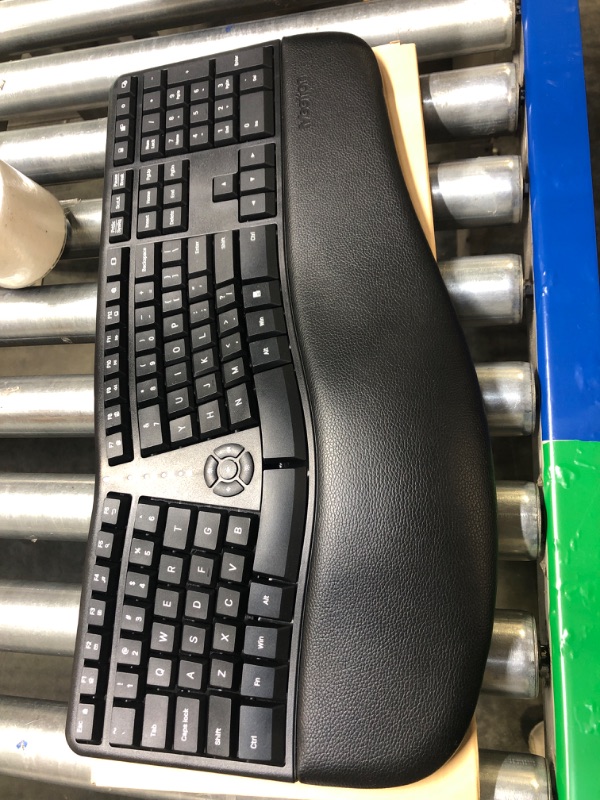 Photo 1 of MEETION Ergonomic Wireless Keyboard and Mouse, Ergo Keyboard with Vertical Mouse, Split Keyboard with Cushioned Wrist, Palm Rest, Natural Typing, Rechargeable, Full Size, Windows/Mac/Computer/Laptop