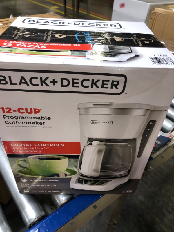 Photo 2 of Black+Decker CM1160W-1 CM1160W 12-Cup Programmable Coffeemaker, White/Stainless Steel White/Stainless Steel Coffeemaker