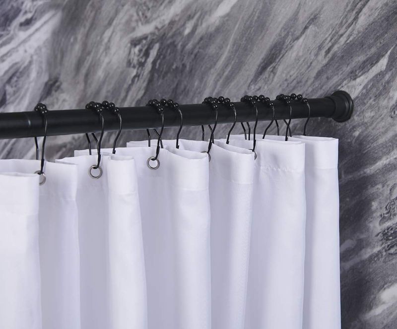 Photo 1 of ALLZONE Heavy Duty Tension Shower Curtain Rod 41-83 Inches for Bathroom, Window, Non-Slip, Adjustable with Strong Spring Pole for Closet, Doorway, No Rust, No Drilling, Black