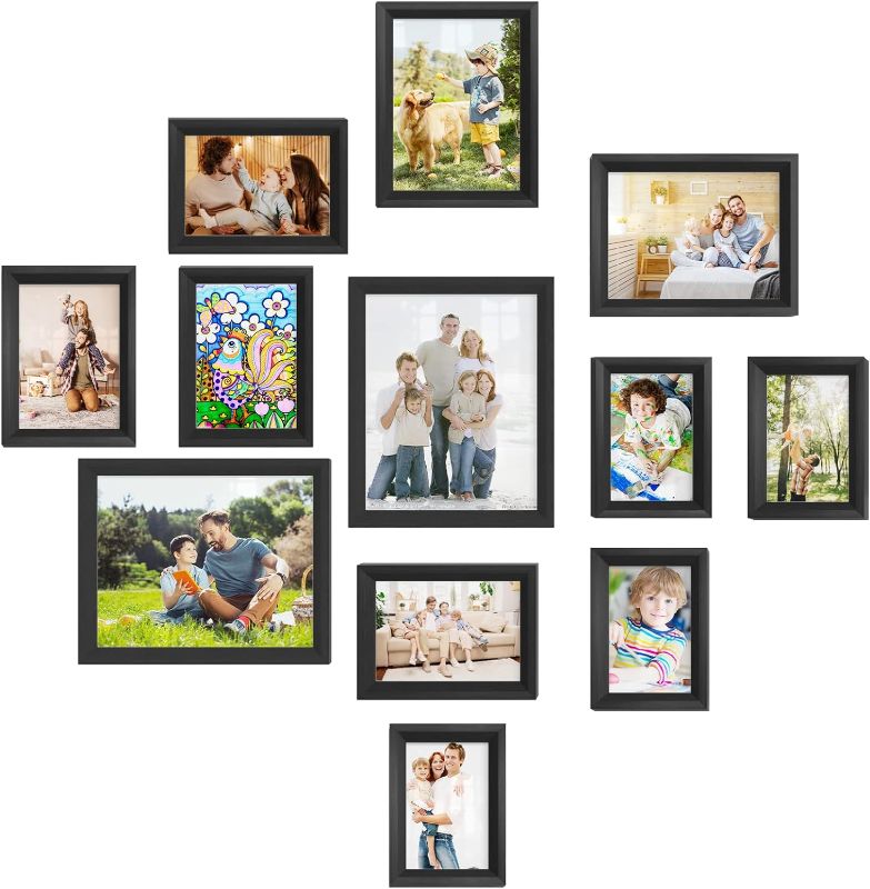 Photo 1 of 
KNEELISA 12 Pack Picture Frames,Black Solid Wood Family Photo Frame Collage for Gallery Wall Decor Including Four 4x6/ Four 5x7 / Two 6x8 /Two 8x10 Inch