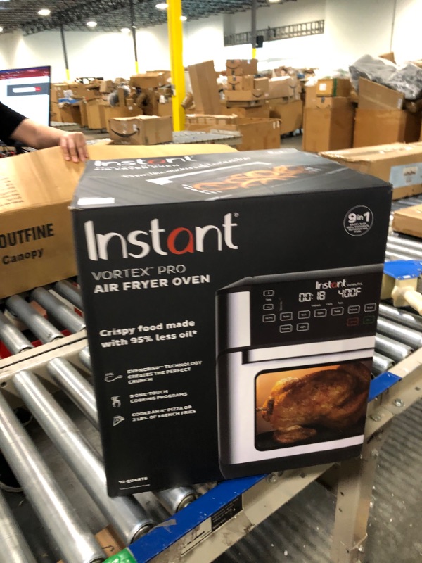 Photo 2 of Instant Vortex Pro Air Fryer, 10 Quart, 9-in-1 Rotisserie and Convection Oven, From the Makers of Instant Pot with EvenCrisp Technology, App With Over 100 Recipes, 1500W, Stainless Steel 10QT Vortex Pro