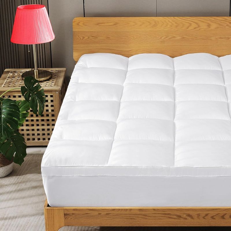 Photo 1 of 
Roll over image to zoom in








King Size Mattress Topper Extra Thick Cooling Mattress Pad Cover 3D Snow Down Alternative Fill Pillow Top with 8-21 Inch Deep Pocket