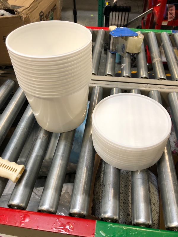 Photo 3 of 12 white storage buckets.