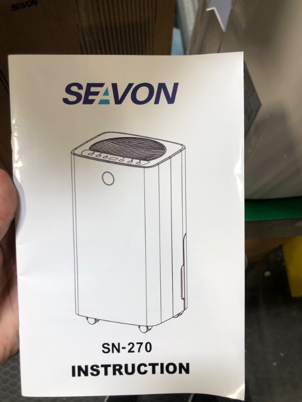 Photo 4 of 30 Pint Dehumidifiers for 2000 Sq. Ft Home Basements with Drain Hose, SEAVON Dehumidifier with Auto and Manual Drainage, 12 Hours Timer, Child Lock, Dry Clothes, Intelligent Humidity Control for Bedroom, Bathroom, Laundry Room, Office