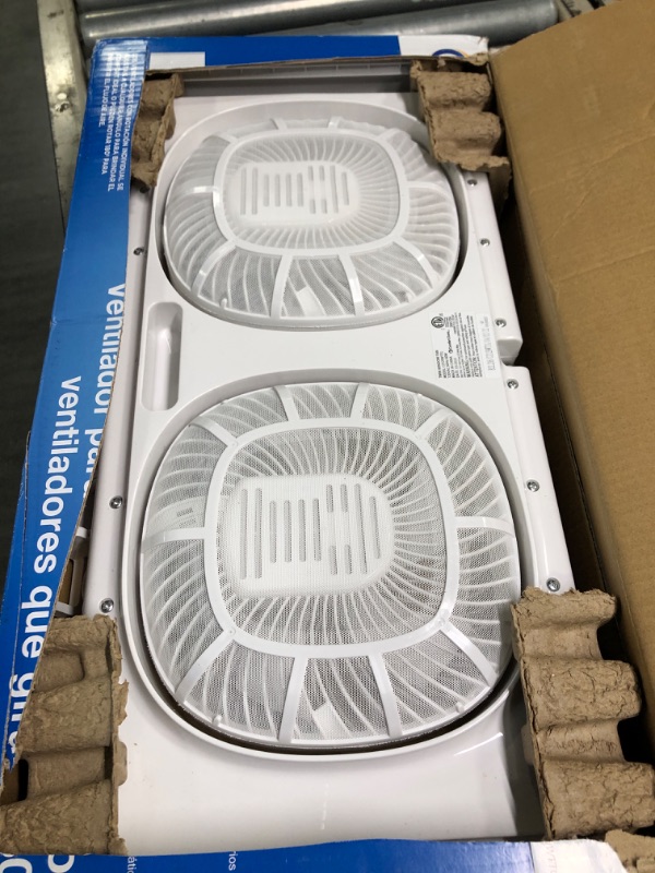 Photo 1 of 9 in. Twin Window Fan with Manually Reversible Airflow Control