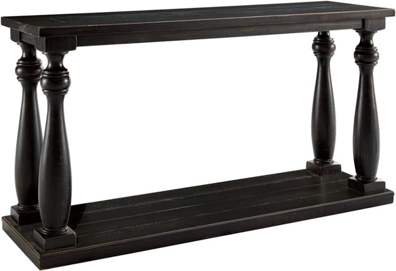 Photo 1 of ***LEGS ONLY*** Signature Design by Ashley Mallacar Rustic Cottage Rectangular Sofa Table with Floor Shelf, Black