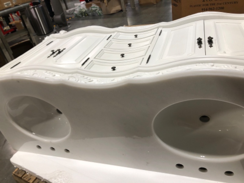 Photo 5 of ********* 5FT/60INCHES******** Benton Collection 60'' Antique White Classic Beckham Bathroom Sink Vanity Model CF-3882W-AW-60