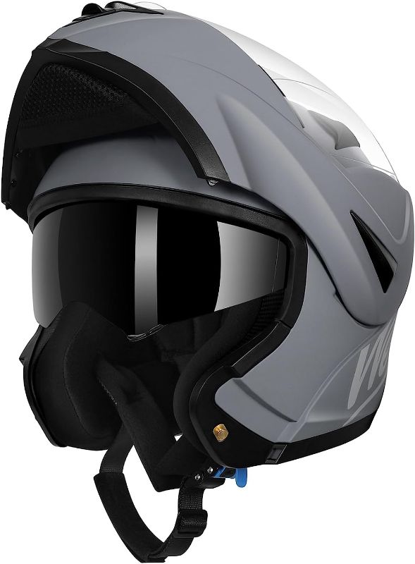 Photo 1 of Westt Motorcycle Dirt Bike Helmets - Full Face Motorcycle Helmet for Men Women - Racing Helmet with Dual Visor DOT Approved Snowmobile Helmets(L/Gray Torque) L (23.23-23.62 in) Gray