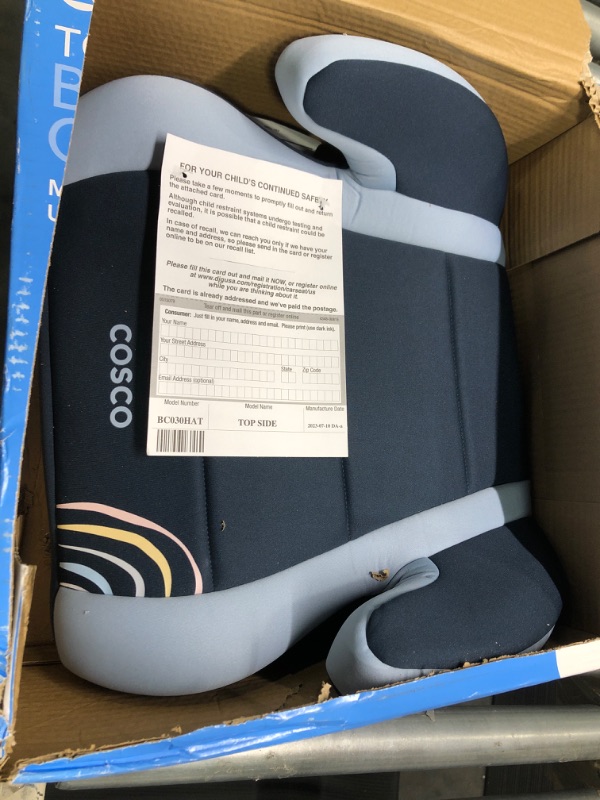 Photo 2 of Cosco Topside Backless Booster Car Seat, Lightweight 40-100 lbs, Rainbow