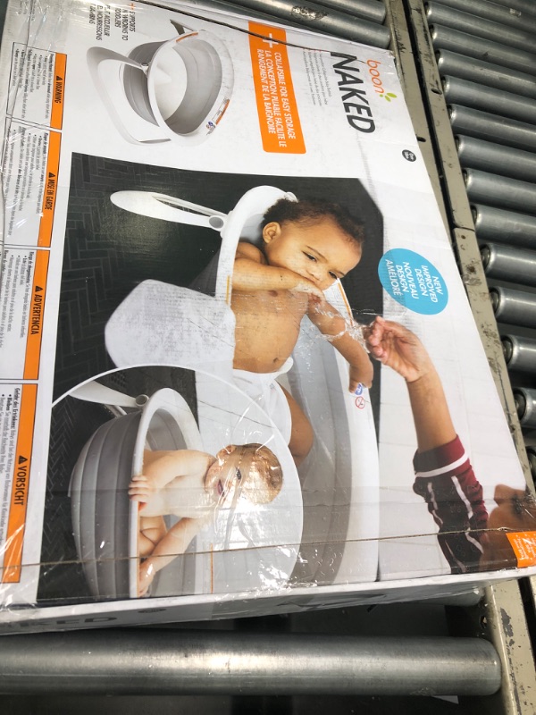 Photo 1 of Boon Naked 2-Position Collapsible Baby Bathtub, Recline or Sit Up for Infants and Toddlers - Gray
