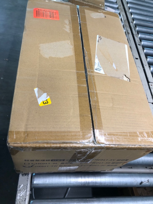 Photo 1 of Storage Bins with Lids - 3 Packs 8.5Gal Plastic Storage Bins for Closet Organizers and Storage, Folding Storage Box, Stackable Storage Bins with Open Front Door, Storage Bins with wheels, Collapsible Storage Bins for Office, School, Home Storage 8.5Gal-Gr