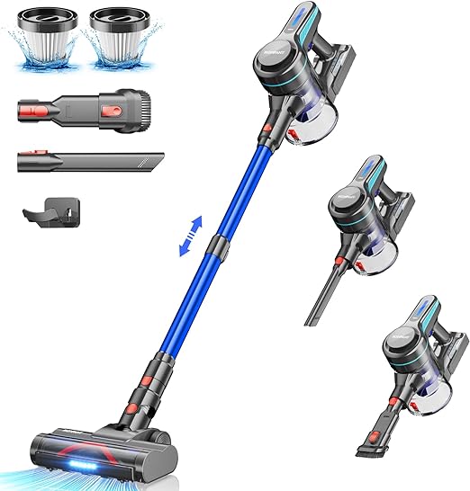 Photo 1 of HOMPANY Cordless Vacuum Cleaner, 26Kpa Powerful Suction Stick Vacuum, 45Mins Long Runtime,Anti-Tangle Vacuum Cleaners for Home,1.5L Dust Cup, Rechargeable Cordless Vacuum for Hardwood Floor Pet Hair