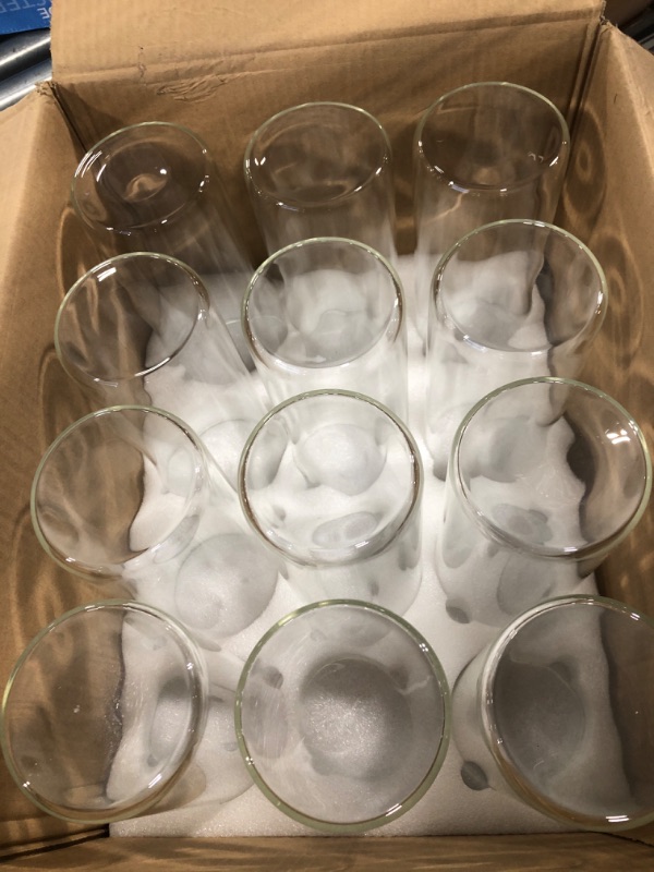 Photo 3 of 12 Pack Glass Cylinder Vases Clear Flower Vase 10 Inches Tall Floating Candle Holders Centerpiece Vases for Table Home Wedding Decorations Formal Dinners(10 Inch)