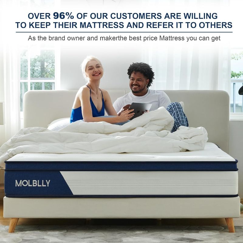 Photo 1 of 
Molblly Small Twin Mattress, 12 Inch Hybrid Mattress with Gel Memory Foam,Motion Isolation Individually Wrapped Pocket Coils Mattress,Pressure Relief,Back Pain...