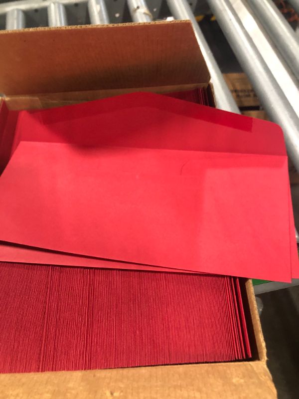 Photo 1 of LUXPaper #10 Business Envelopes | Peel & Press | 4 1/8" x 9 1/2" | Ruby Red | 80lb. Text | 250 Qty