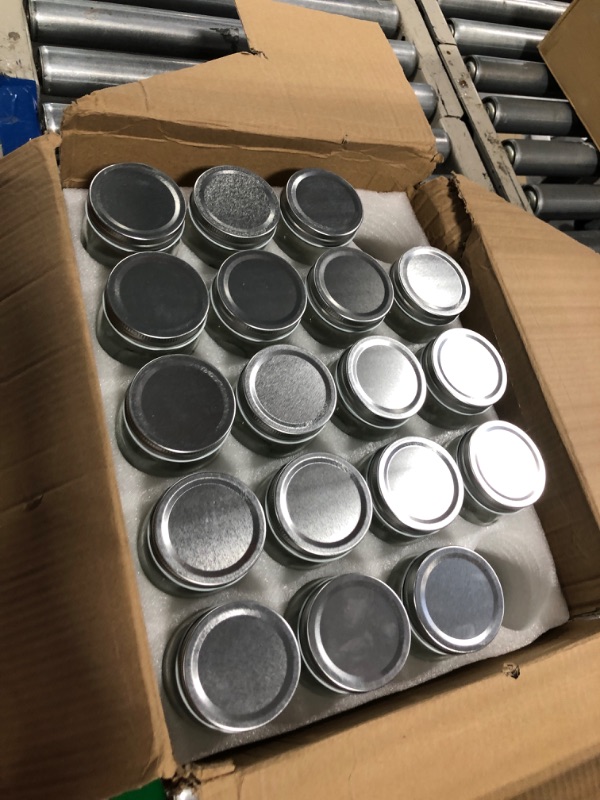 Photo 2 of 20 Pack Glass Mason Jars, 12 oz Clear Glass Jars with Regular Mouth and Silver Metal lids, Canning Jars for Food Storage, Vegetables and Dry Food, Includes 30 Black Labels 12 oz - 20 Pack