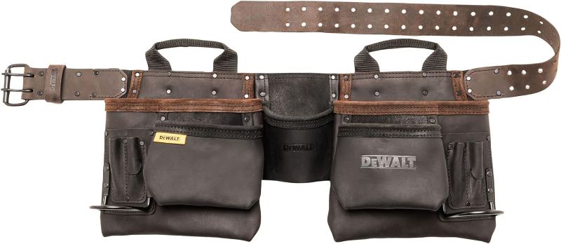 Photo 1 of 
DEWALT Leather Tool Belt, Durable, 11 Pocket Professional Belt (DWST550112)