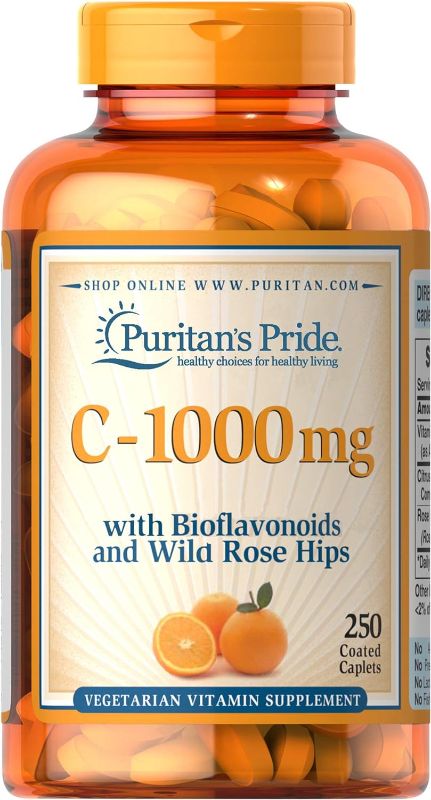 Photo 1 of 
Puritan's Pride Puritan's 1000 mg with Bioflavonoids Rose Hips Supports Immune System, Vitamin C, Unflavored, 250 Count
Size:250 Count (Pack of 1)