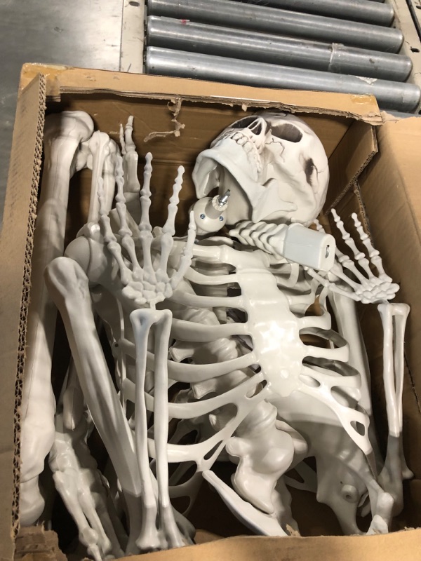 Photo 3 of 5.4FT Halloween Life Size Skeleton,Poseable Skeleton Prop Full Body Realistic Human Bones Skeleton Prop for Party Halloween Decoration 170cm