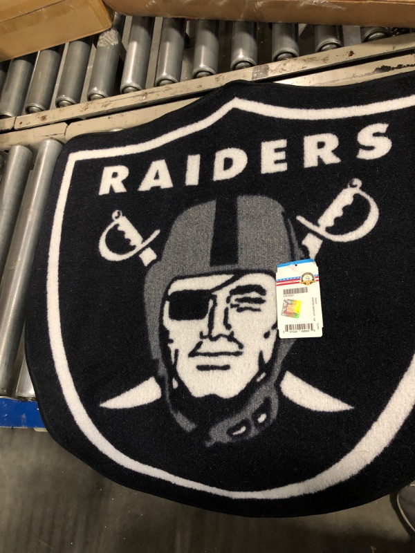 Photo 3 of 
FANMATS 14349 Las Vegas Raiders Man Cave Starter Mat Accent Rug - 19in. x 30in. | Sports Fan Home Decor Rug and Tailgating Mat