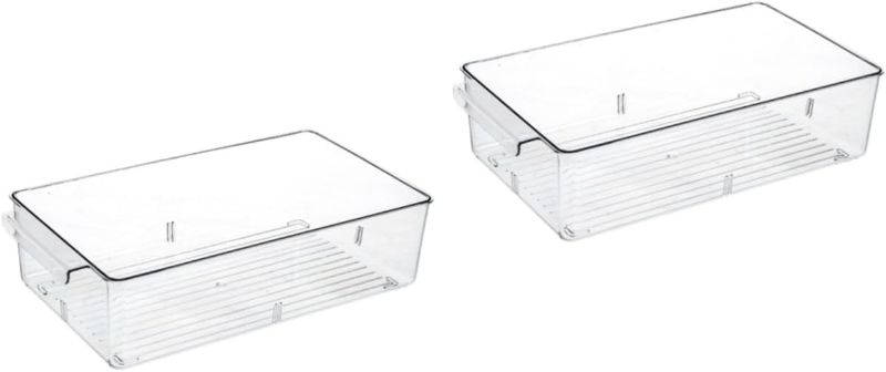 Photo 1 of Abaodam 2 pcs refrigerator storage box Plastic Food Containers egg drawer for refrigerator containers with lids kitchen fridge storage containers Acrylic place plate the pet
